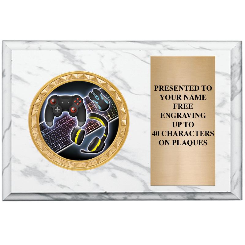 6" X 4" WHITE MBL INSERT PLQ