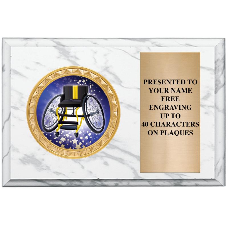 6" X 4" WHITE MBL INSERT PLQ