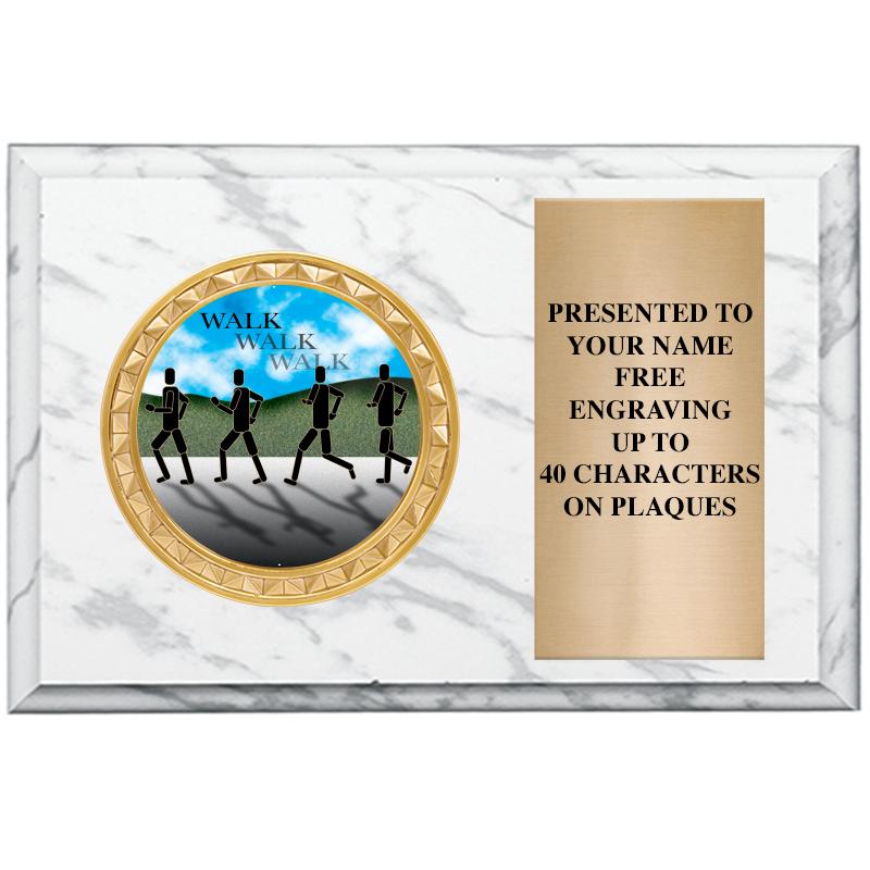 6" X 4" WHITE MBL INSERT PLQ