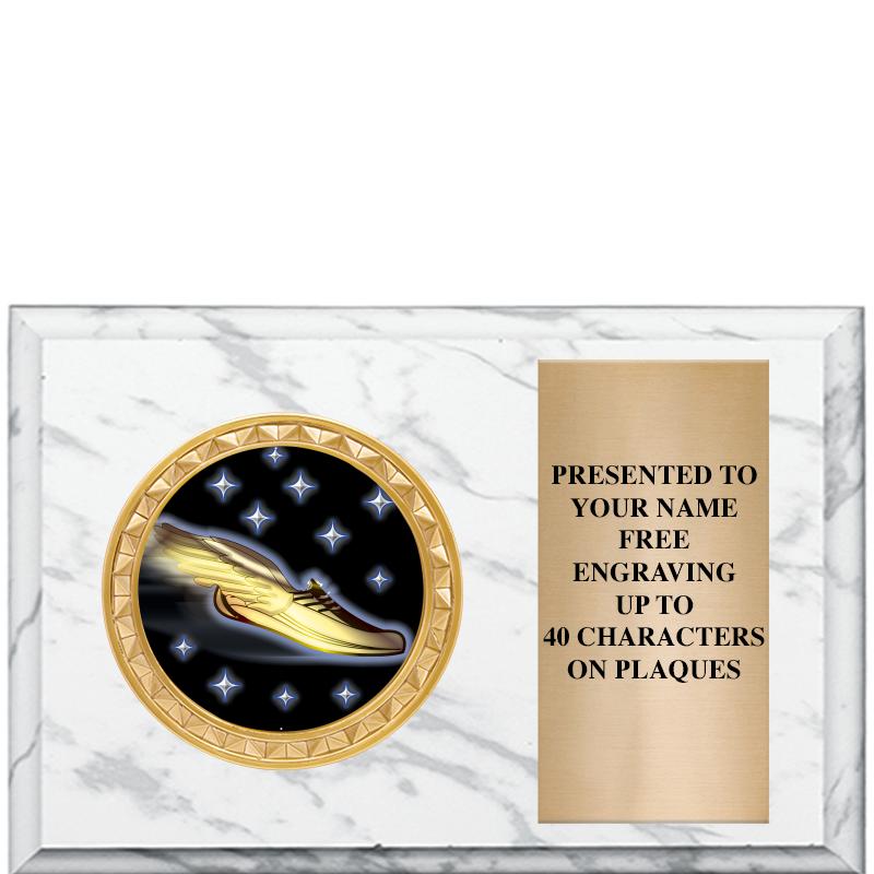 6" X 4" WHITE MBL INSERT PLQ