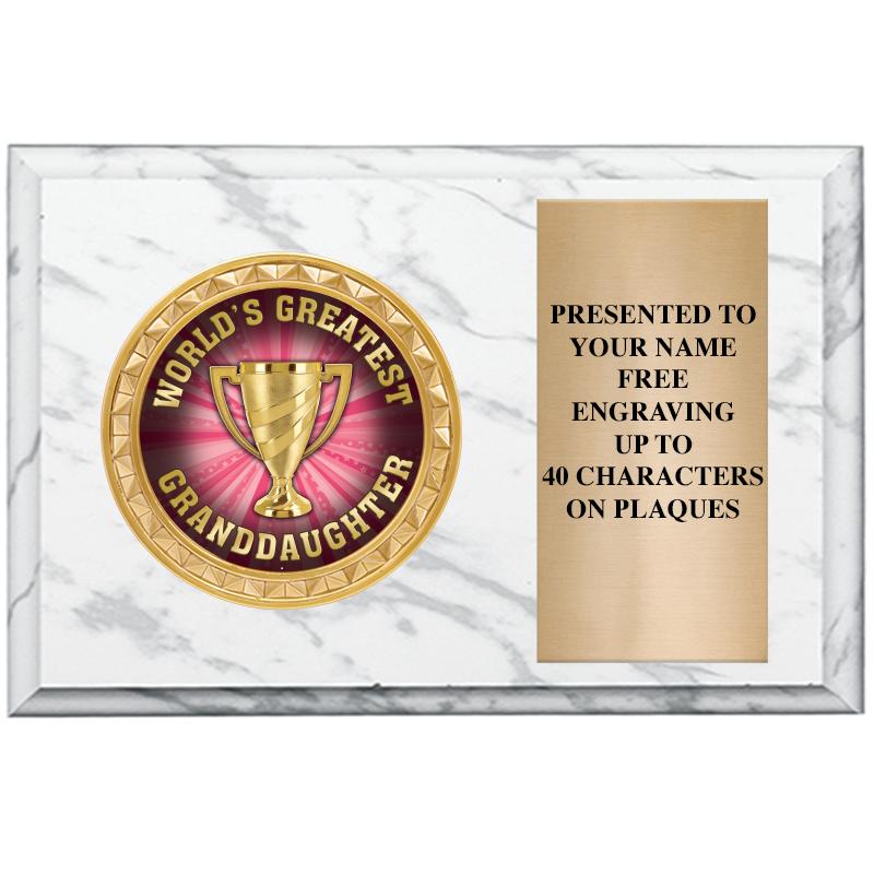 6" X 4" WHITE MBL INSERT PLQ