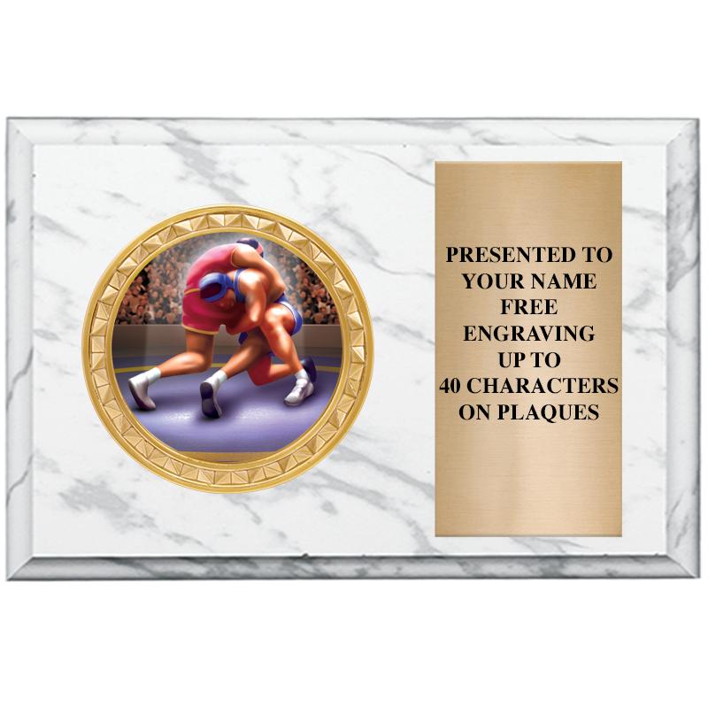 6" X 4" WHITE MBL INSERT PLQ