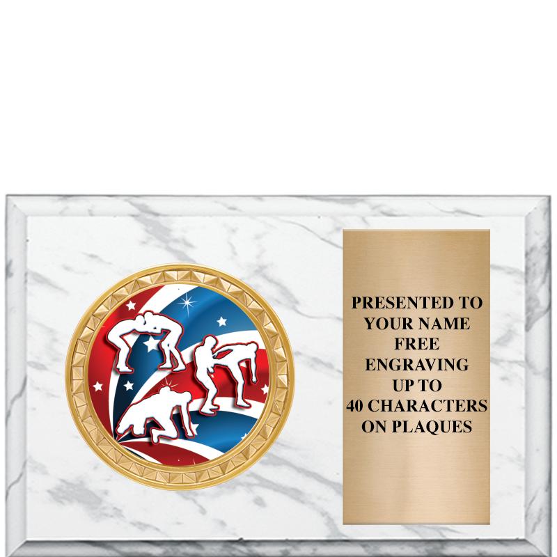 6" X 4" WHITE MBL INSERT PLQ