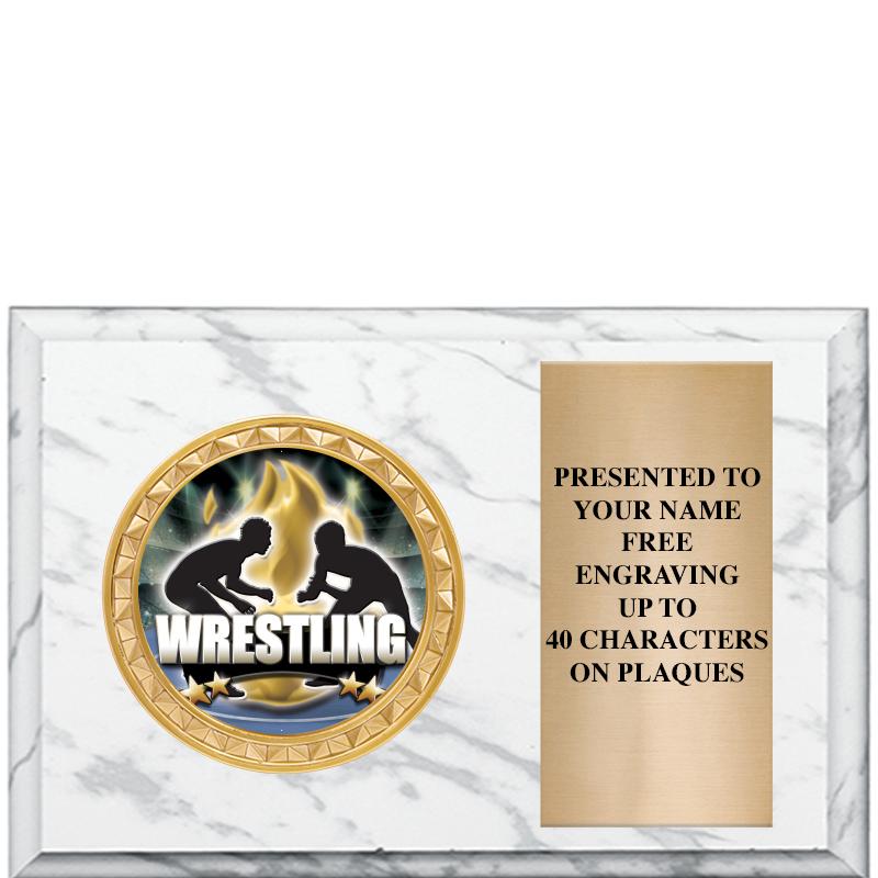 6" X 4" WHITE MBL INSERT PLQ