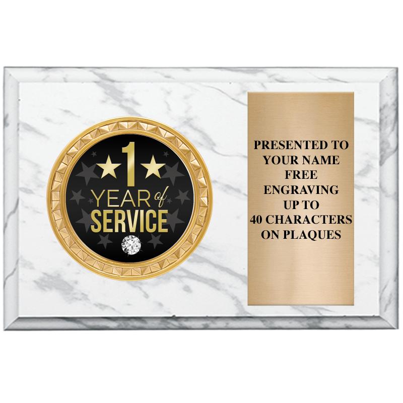 6" X 4" WHITE MBL INSERT PLQ