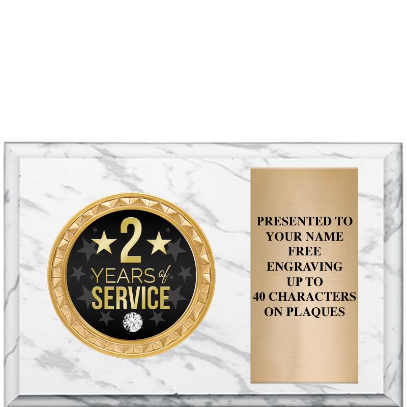 6" X 4" WHITE MBL INSERT PLQ