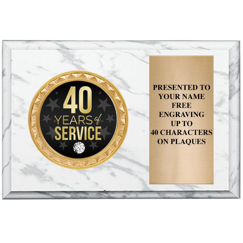 6" X 4" WHITE MBL INSERT PLQ