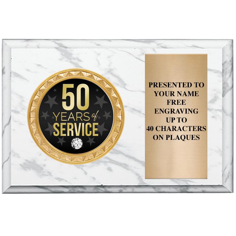 6" X 4" WHITE MBL INSERT PLQ