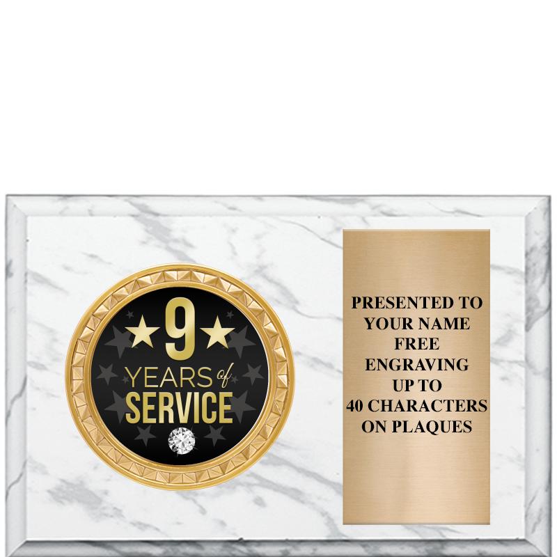 6" X 4" WHITE MBL INSERT PLQ