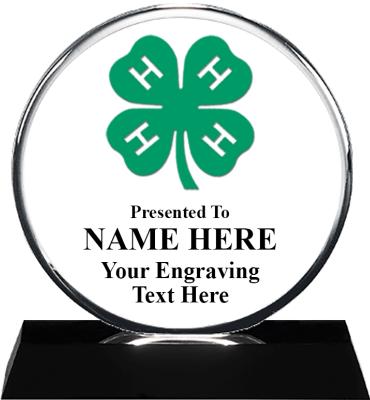 4-H Round Acrylic On Base