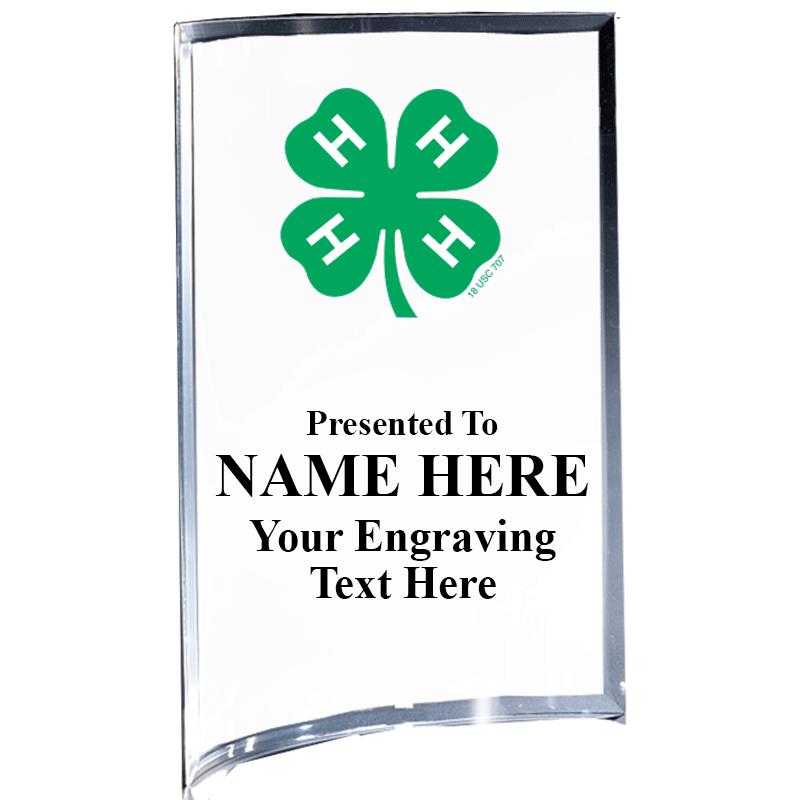 4-H CURVED VERTICAL ACRYLIC