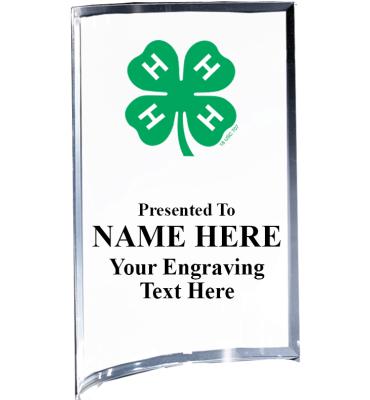 4-H Curved Vertical Acrylic