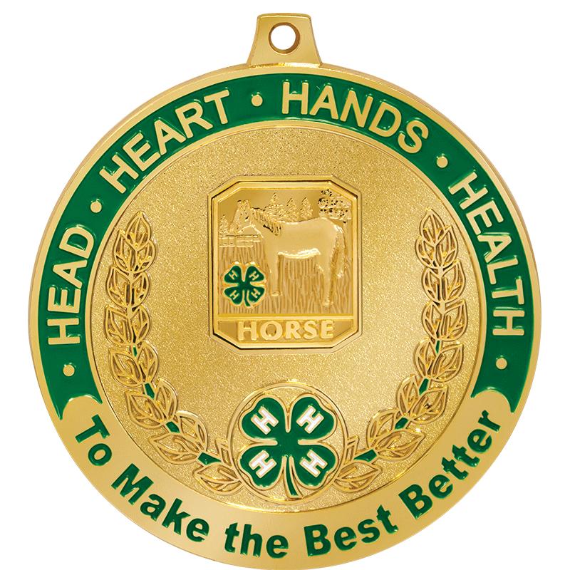 2 1/2"4H HORSE MDL-GR/WH RIB