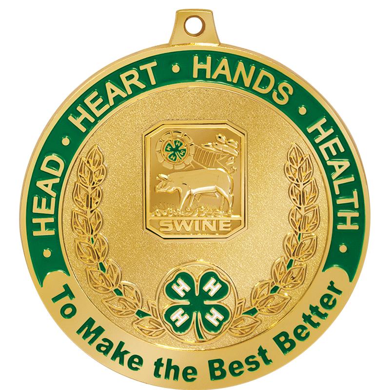 2 1/2"4H SWINE MDL-GR/WH RIB