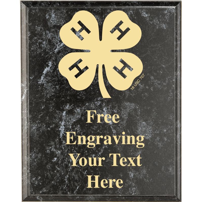 7"X9"4H BK MARBL W/GD TXT PLQ