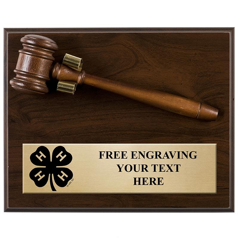 8"X10" 4H WOOD GAVEL PLAQUE