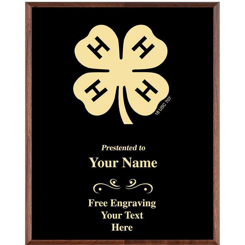 7"X9" 4-H BLACK METALLIX PLQ