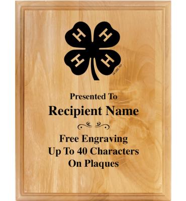 4-H Alder Wood Plaque