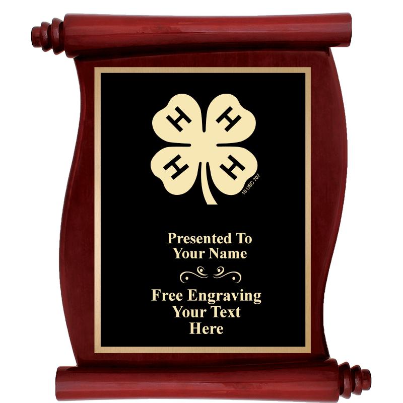 9.5"X12"4H ROSEWOOD SCROLL PLQ