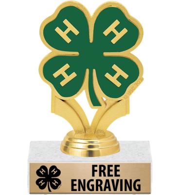 6" Participant Clover Trophy