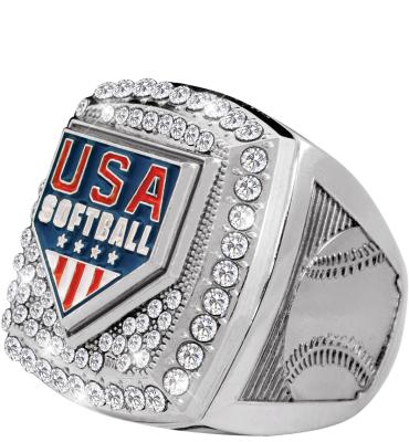 USA Softball Silver Deluxe Rings