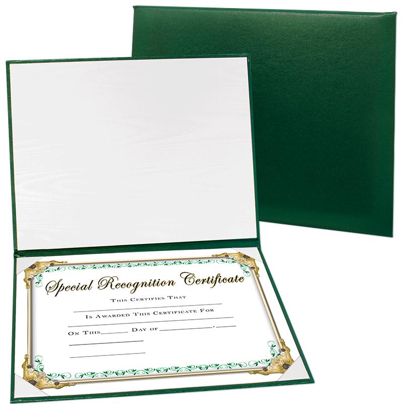 CERTIFICATE COVER - GREEN