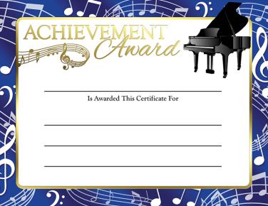piano certificate achievement foil certificates gold zoom