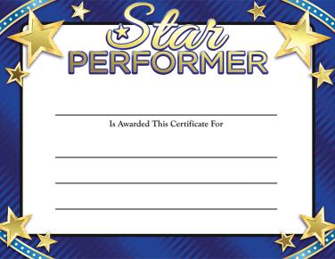 Star Performer Certificate