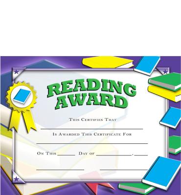 Reading Award Certificate