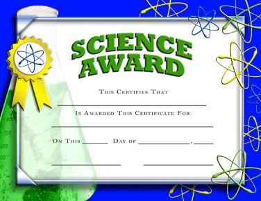 Science Award Certificate