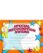 Special Recognition Award Certificate