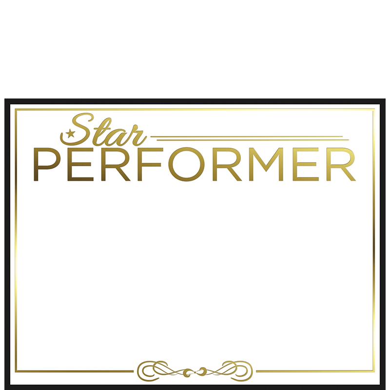 8.5X11" STAR PERFORMER CERT