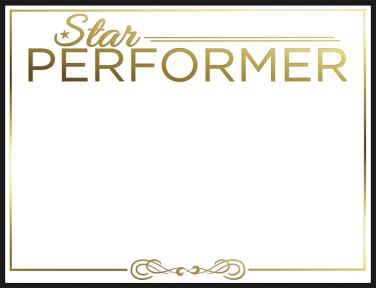 Star Performer Foil Certificate