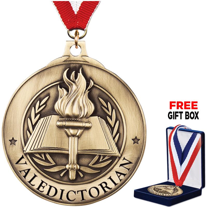3"VALEDICTORIAN MEDAL GLD W/RB