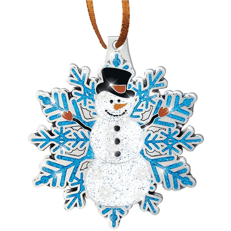 2.5" SNOWMAN ORNAMENT SILVER