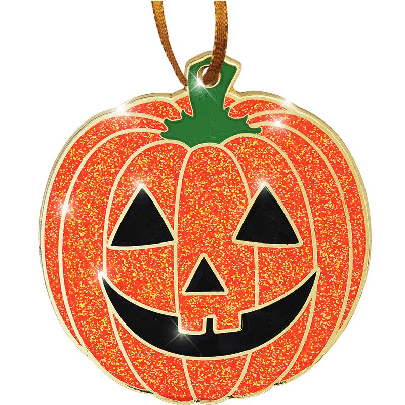 2 1/4"GLITTER PUMPKIN ORNAMENT