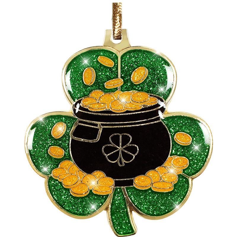 2.5" ST PATRICKS DAY GOLD ORNM