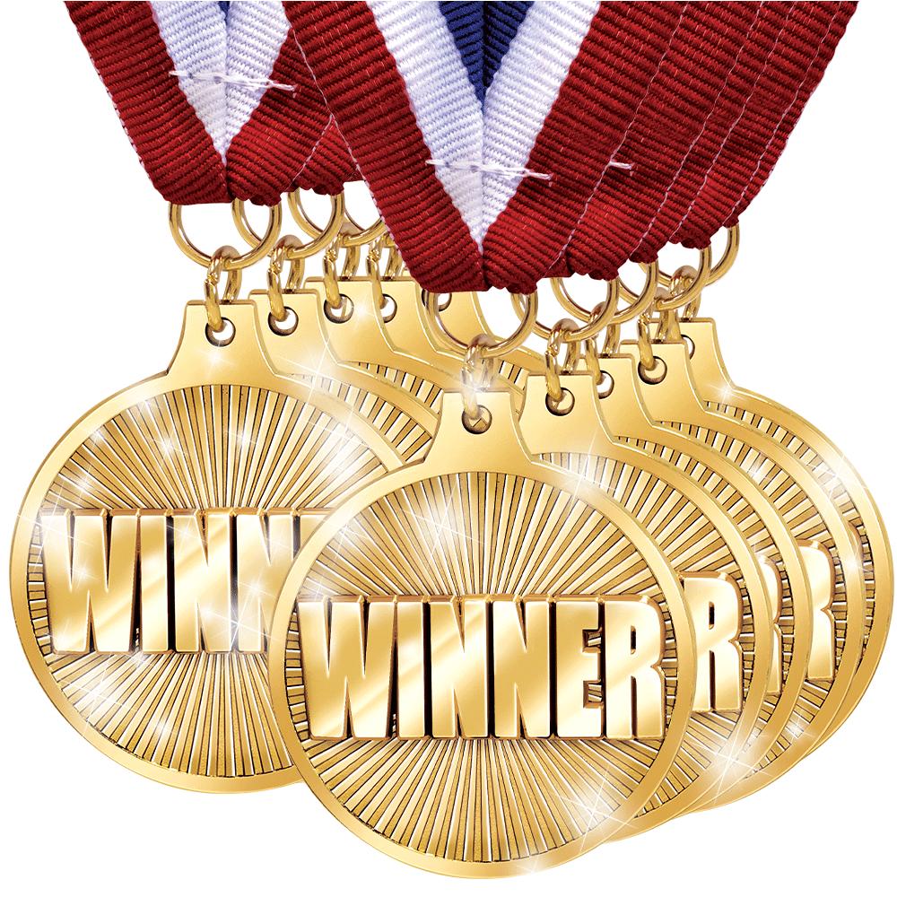 10PK WINNER MDL RWB RIBBON GLD