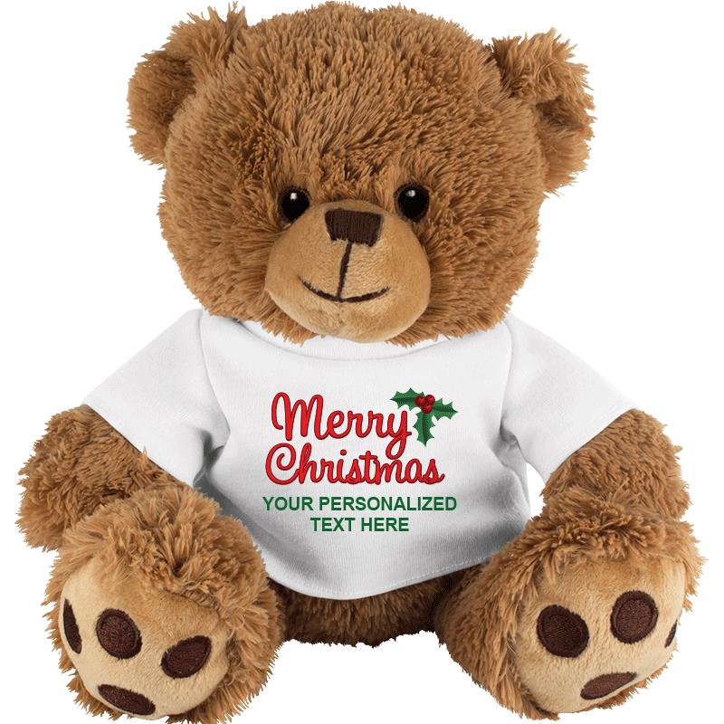 8"BEAR MERRY CHRISTMAS W/ENG