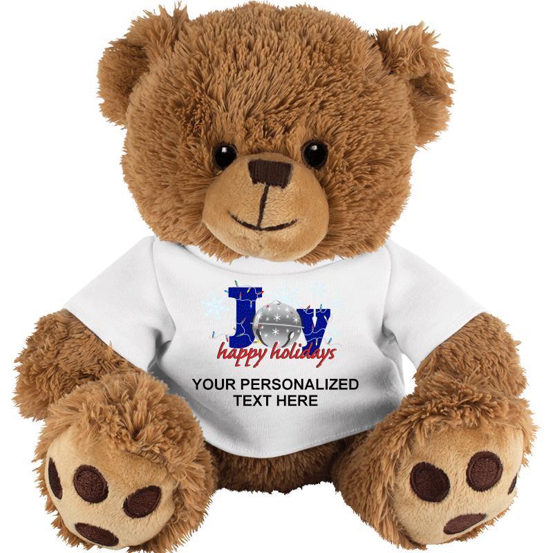 8" BEAR HAPPY HOLIDAYS