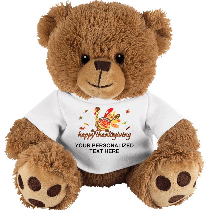 8" BEAR HAPPY THANKSGIVING