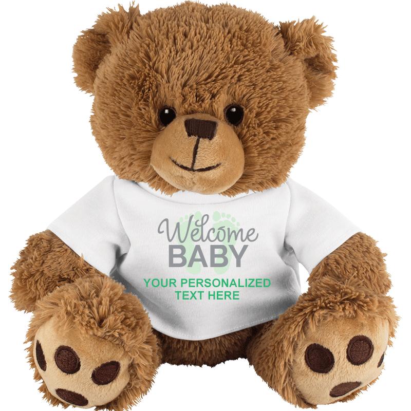 8" BEAR WELCOME BABY GREEN