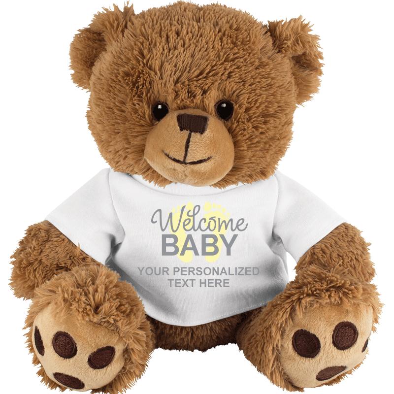 8" BEAR WELCOME BABY YELLOW