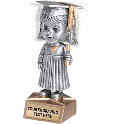 Bobble Head Graduate Female Sculpture
