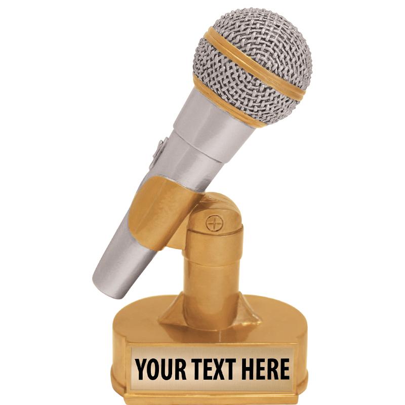 5" MICROPHONE SCULPT SLVR/GLD