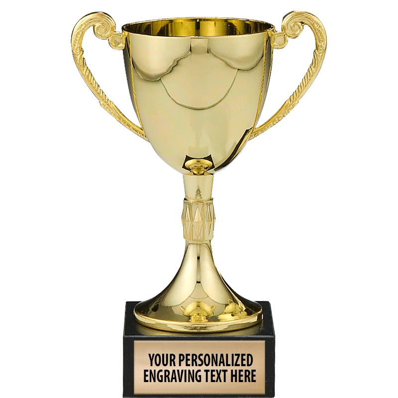 8.5"GOLD METAL CUP BLK MRBL BS