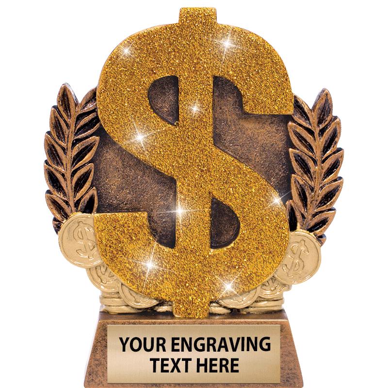 5" GLITTER DOLLAR SCULPTURE