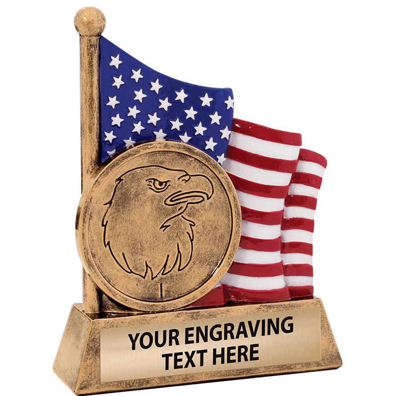 5" AMERICAN FLAG W-EAGLE SCLP