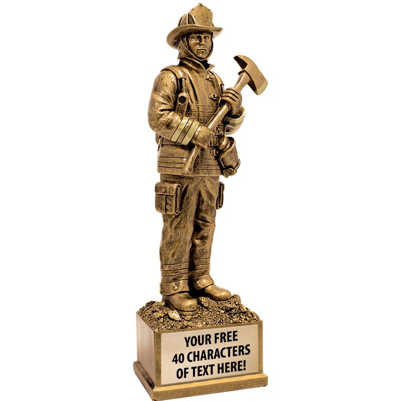 12"FIREFIGHTER W/AXE SCULPTURE
