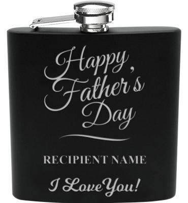 Father's Day Black Flask